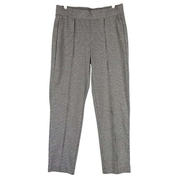 Croft & Barrow Women's Stretch Houndstooth Pintuck Black/White Ankle Pants Small - Picture 1 of 10